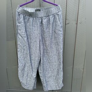 100% Linen Tahari Blue Pants